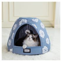 Cama para Gatos BALANCE Cueva 2 en 1 Ultra Suave de Peluche Azul 48 cm Cama para Gatos BALANCE Cueva 2 en 1 Ultra Suave de Peluche Azul 48 cm