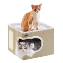 Cama para Gatos Garnpet Cubo Interior con Rascador y Tienda