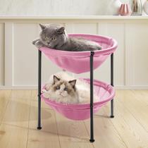 Cama para Gatos JUNSPOW Doble Rosa Transpirable para 2 Gatos