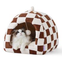 Cama para Gatos LE SURE Linda Cueva 2 en 1 para Gatos de Interior Marrón Cama para Gatos LE SURE Linda Cueva 2 en 1 para Gatos de Interior Marrón