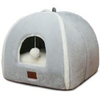 Cama para Gatos WINDRACING Cueva Casa para Gatos Tienda con Almohada Gris Cama para Gatos WINDRACING Cueva Casa para Gatos Tienda con Almohada Gris