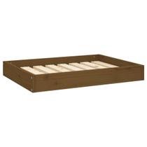 Cama para Perros vidaXL de Madera Maciza de Pino Color Miel 70x54x9 cm