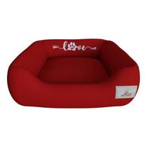 Cama Para Pet Vermelha Love Aveludado