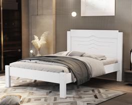 Cama Para Quarto Tamanho De Casal Tradicional Com Pés Sofia Branco Design Moderno e Minimalista