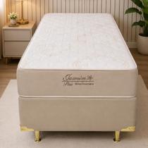 Cama Para Solteiro Conjunto Box Solteiro Jasmim Plus 188x88 Base Colchão de Molas ensacadas Cama Para Solteiro Conjunto Box Solteiro Jasmim Plus 188x88 Base Colchão de Molas ensacadas
