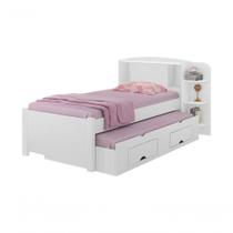 Cama Para Solteiro Milênio Com Box 2 Gavetas Plus - D' Doro Branco Cama Para Solteiro Milênio Com Box 2 Gavetas Plus - D' Doro Branco