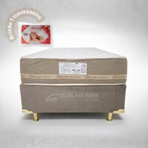 Cama Para Solteiro Molas ensacadas Conjunto box Jasmim Plus 188x88 Base Colchão separado Sleep Colchão
