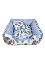 Cama pet 70 x 70 cm caminha para cachorro lavável tamanho G c/ zíper fundo impermeável nuvem azul