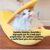 Cama pet banana em pelúcia para cães e gatos 65cm