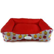 Cama Pet Basic Cupcake Vermelho com Zíper - Grande (75cm x 60cm)