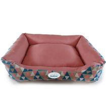Cama Pet Basic Geométrica Rosê com Zíper - Grande (75cm x 60cm)