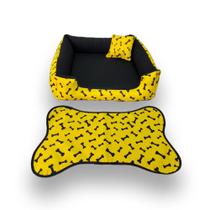 cama pet cachoro ou gato caminha para cama cachorro médio + tapete para comedouros