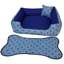 cama pet cachoro ou gato caminha para cama cachorro médio + tapete para comedouros