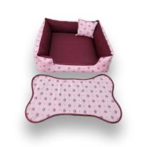 cama pet cachoro ou gato caminha para cama cachorro médio + tapete para comedouros