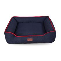 Cama Pet Caminha Cachorro Jeans 100% Lavavel G 70x70 Azul