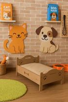 Cama Pet Chic Cão / Gato em MDF Com Almofada Suede Mascavo
