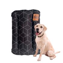 Cama Pet Impermeável Colchonete Premium 100x80Cm Linhas Geométricas Preto
