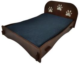 Cama Pet Madeira Luxo Cachorro Gato Média - Cedro Azul