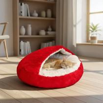 Cama pet nuvem coberta donut fechada caminha com cobertura pelucia iglu plush casinha super aconchegante