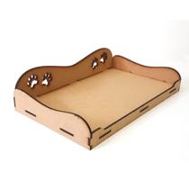 Cama Pet para Cachorro Gato Coelho e Outros Animais de Pequeno Porte 50x30cm MDF6mm Cru Cama Pet para Cachorro Gato Coelho e Outros Animais de Pequeno Porte 50x30cm MDF6mm Cru