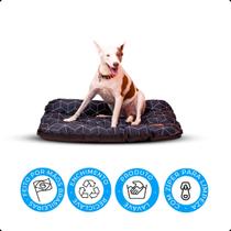 Cama Pet Para Cachorros Gato Extra Grande Linhas Geométricas Preta - Tamanho GG