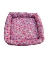 Cama Pet Quadrada Com Zíper Caminha Pet Cachorro e Gato Macia Raça Pequeno Porte 45 x 45 Rosa