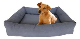 Cama Pet Querido Cinza Patinhas Coloridinhas Liso Cama Pet Querido Cinza Patinhas Coloridinhas Liso