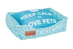 Cama Pet Retangular Keep Calm Celeste GG