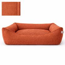 Cama Pet Retangular Lavavel Woohoo Para Cão e gato Linho Cor:TerraCota M