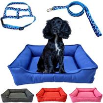 Cama Pet Retangular M Tactel Com Zíper + Coleira Peitoral - Dog Cat Store