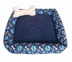 Cama Pet Simples Soft Pequena Azul Pata Azul - ComfortPet