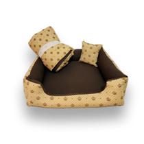 Cama Pet Tamanho M com Edredom - Lavável, com Zíper e Fundo Impermeável.
