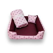 Cama Pet Tamanho P com Edredom - Lavável, com Zíper e Fundo Impermeável.
