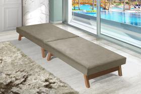 Cama Portátil Dobrável Cinza Claro C/pés Madeira Espuma D26 Multifuncional Cama Portátil Dobrável Cinza Claro C/pés Madeira Espuma D26 Multifuncional