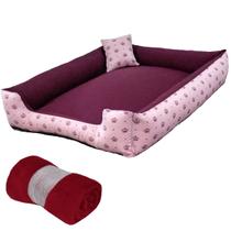 cama pra cachorro grande +mantinha cama retangular 70x80cm cama de cachorro lavável com zíper