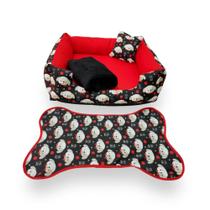 cama pra cachorro ou gato kit pets médios até 12kg caminha média +tapete e mantinha