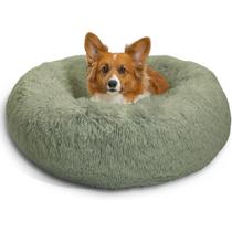 Cama Premium Best Friends The Original Calming Donut Shag Sage Rose Para Cães e Gatos- Médio