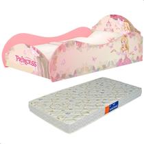Cama Princesa Rosa e Colchão Solteiro D20