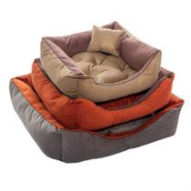 Cama quadrada luxo sued, para pets, tamanhos, pequeno, médio e grande de fibra siliconada e sued