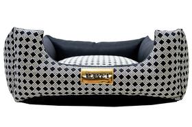 Cama Quadrada para Cachorro ou Gato Luppet Luxo Preto Vime