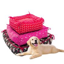 Cama quadrada simples com laço pet, tamanhos pequeno, médio e grande
