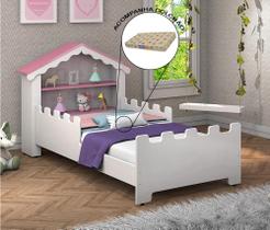 Cama Quarto Infantil Com Grade de Proteção Magia e Colchão