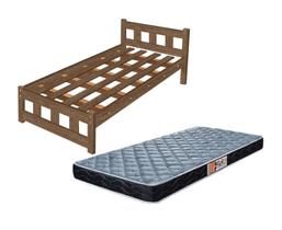 Cama Quarto Solteiro Pop Com Estrado De Madeira Maciça Com Colchão D20 Incluso Cama Quarto Solteiro Pop Com Estrado De Madeira Maciça Com Colchão D20 Incluso