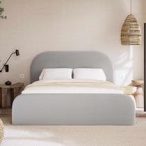 Cama Queen 1,60m Estofada Cabeceira Curva Minimalista