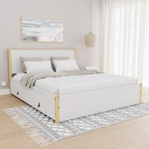 Cama Queen 4 Gavetas Íris CabeCasa MadeiraOriginals Branco/Natural Cama Queen 4 Gavetas Íris CabeCasa MadeiraOriginals Branco/Natural