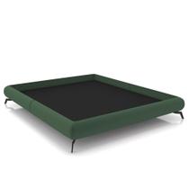 Cama Queen Base Box 158x198cm Pés De Ferro Cold P02 Veludo Verde - Mpozenato