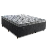 Cama Queen Box com Colchão Madrid Mola Pocket 1,58m