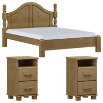 Cama Queen Classica 02 Mesas de Cabeceira Madeira Maciça Freijo Milani Store Cama Queen Classica 02 Mesas de Cabeceira Madeira Maciça Freijo Milani Store