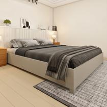 Cama Queen em MDP 203cm x 164cm Mônaco Off White Cama Queen em MDP 203cm x 164cm Mônaco Off White