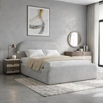 Cama Queen Estofada Alto Padrão Quarto Aconchegante Requinte Acabamento Premium Confortável e Linda Cama Queen Estofada Alto Padrão Quarto Aconchegante Requinte Acabamento Premium Confortável e Linda
